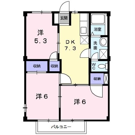 シティハイツ山田Ｃの物件間取画像